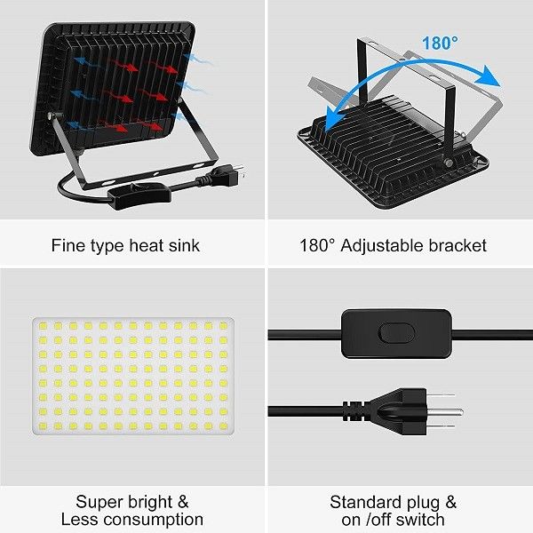 Super Bright Waterproof LED Flood Light 100W 10000lm Wifi Controlled For Yard