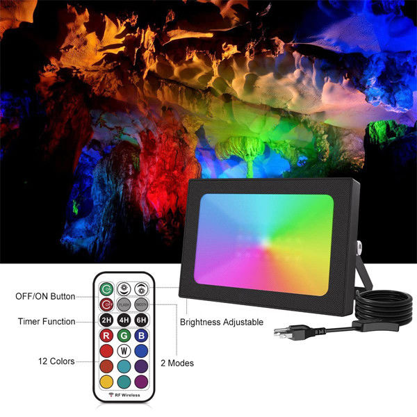 RGB Waterproof LED Flood Light With Remote Control 25w Dimmable