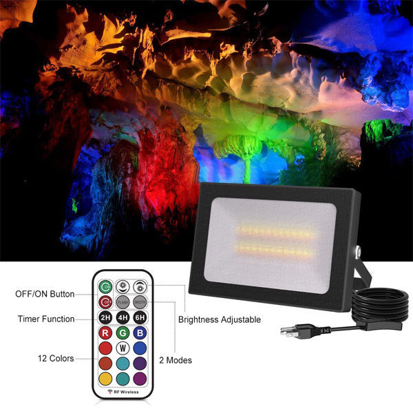 Dimming Colour Changing LED Flood Light With Remote , 35w LED Flood Light 120V