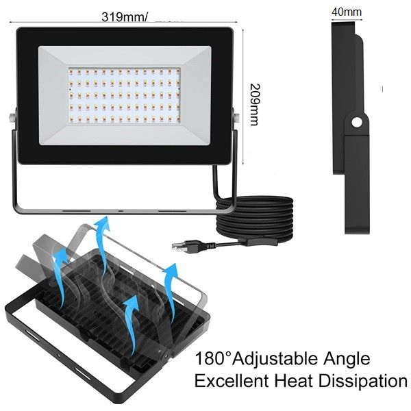 Dimmable RGB Waterproof LED Flood Light 150w Ip66 Outdoor With US Plug