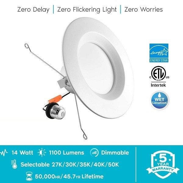 IC Rated Surface Mount Flat Panel LED Lights 6 Inch Ceiling For Bathroom