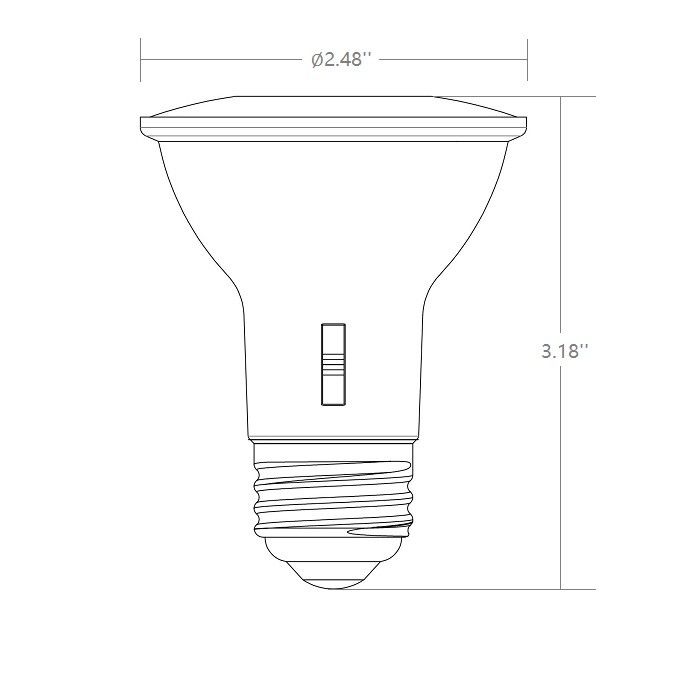 FCC Approval Dimmer LED Bulbs PAR20 E26 5000K  Adjustable Versatile Control